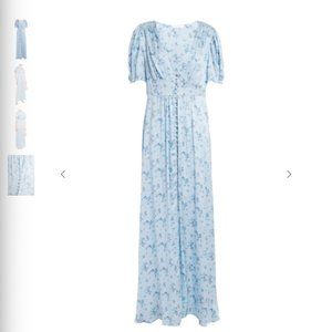 Stacy floral-print washed silk-satin maxi dress